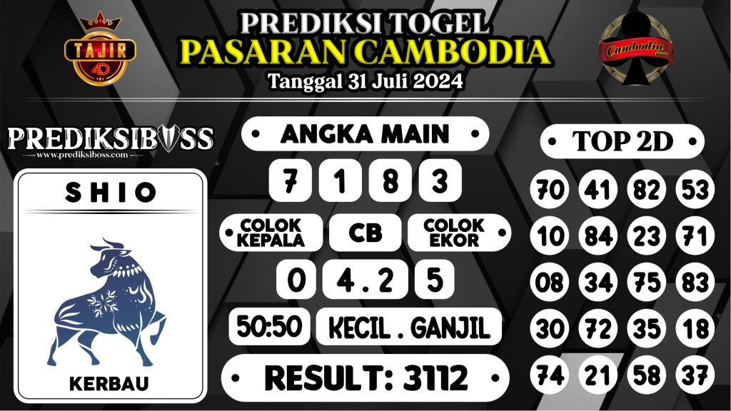 https://prediksibossduo.com/prediksi-boss-togel-cambodia-rabu-31-juli-2024/